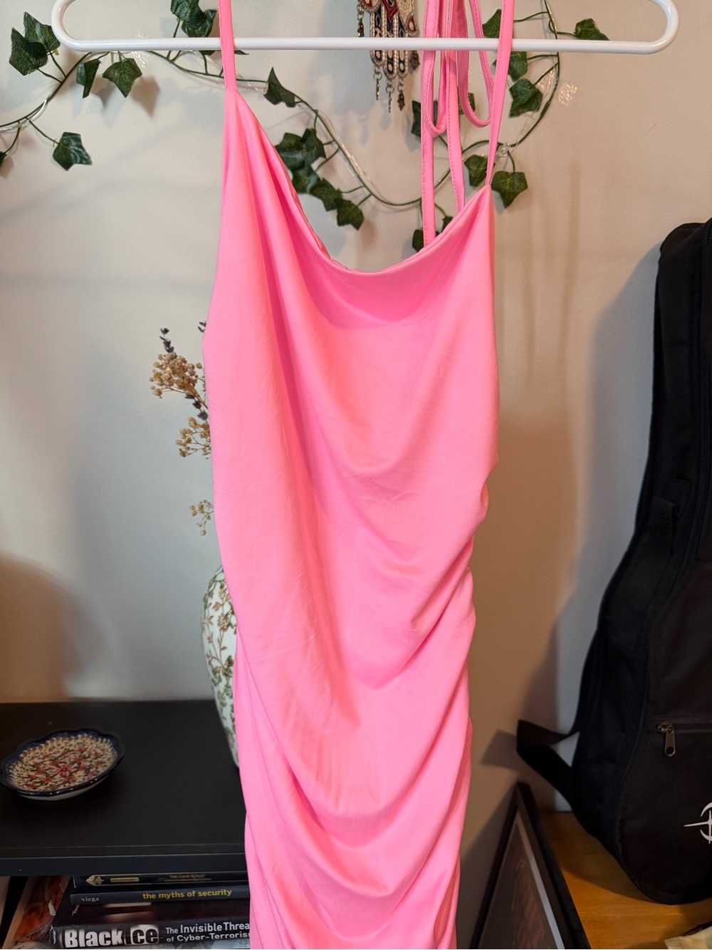 Hot Pink Cowl Neck Slip Dress